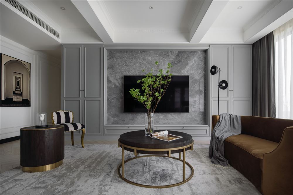 佛山市美的半島莊園美式風格三居室裝修案例